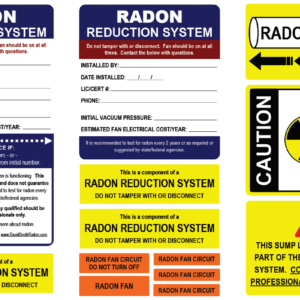 Radon System Labels - Kit