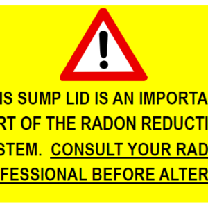 Radon System Labels - Sump